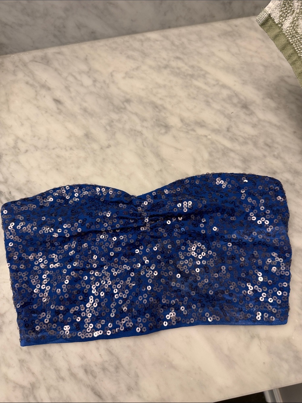 Express Sexy Stretch Strapless Top in Royal Blue